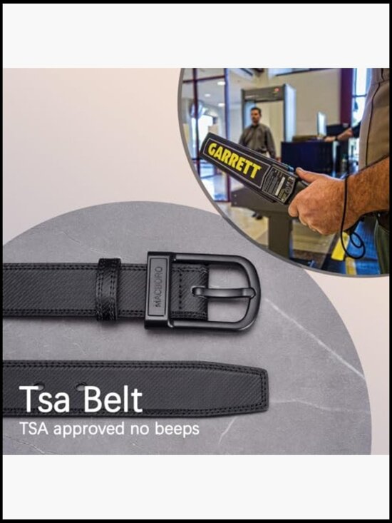 TSA Approved Non Metal Belt - Hypoallergenic Plastic Buckle Travel Leather Belt main image 7